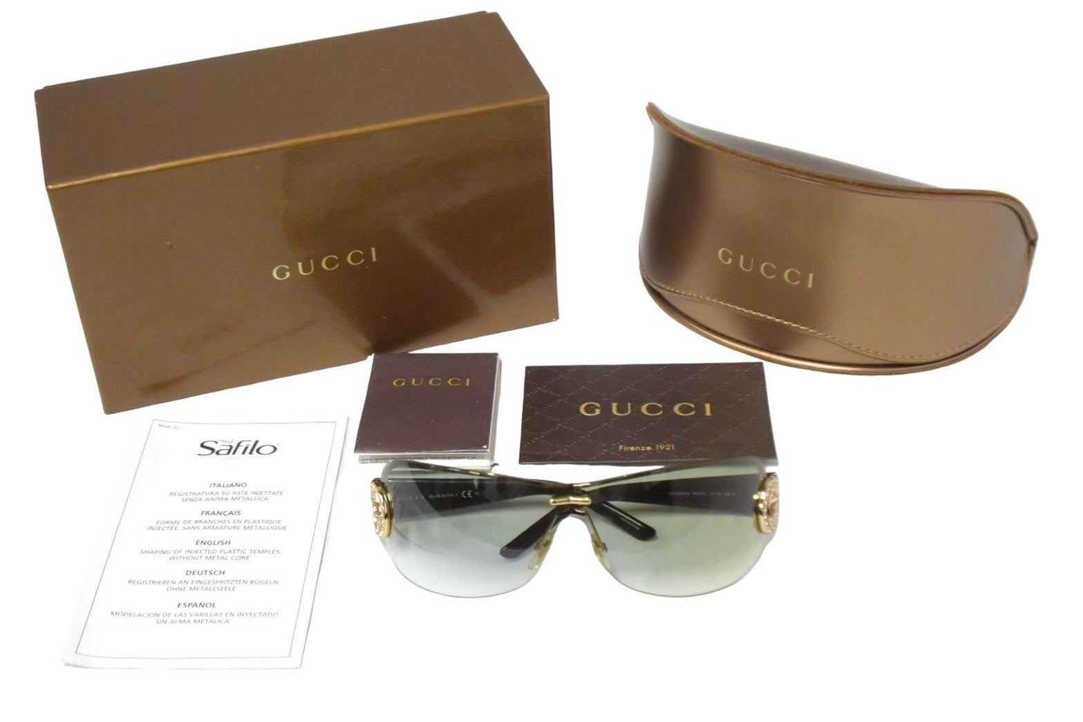 GUCCI グッチ サングラス サイズ74□01 105 ラインストーン GG 4224/S RH3CC グラデーション ブラウン GGロゴ 美品  中古 66068 – Casanova Vintage