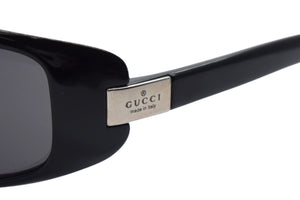 極美品 GUCCI グッチ スクエア サングラス ブラック 黒 アイウェア 小物 眼鏡 ロゴ 55☐17 GG1188 シルバー金具 中古 66075