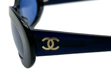 画像をギャラリービューアに読み込む, CHANEL シャネル サングラス サイズ52□19 135 ココマーク ブルー ゴールド金具 イタリア製 5007 c.503/65 良品 中古 66076