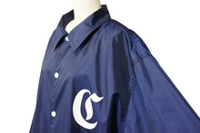 Load image into Gallery viewer, CELINE セリーヌ バイエディスリマン バックロゴロングコーチジャケットブルゾン 2W864495M サイズ52 ネイビー 美品 中古 66094