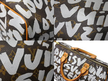 画像をギャラリービューアに読み込む, LOUIS VUITTON ルイヴィトン スピーディ30 ハンドバッグ M92195 モノグラム グラフィティホワイト PVC レザー 美品 中古 66096