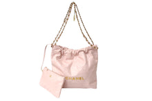 Load image into Gallery viewer, CHANEL22 シャネル ハンドバッグ チェーンショルダーバッグ カーフスキン AS3980 ピンク ゴールド金具 美品 中古 66101