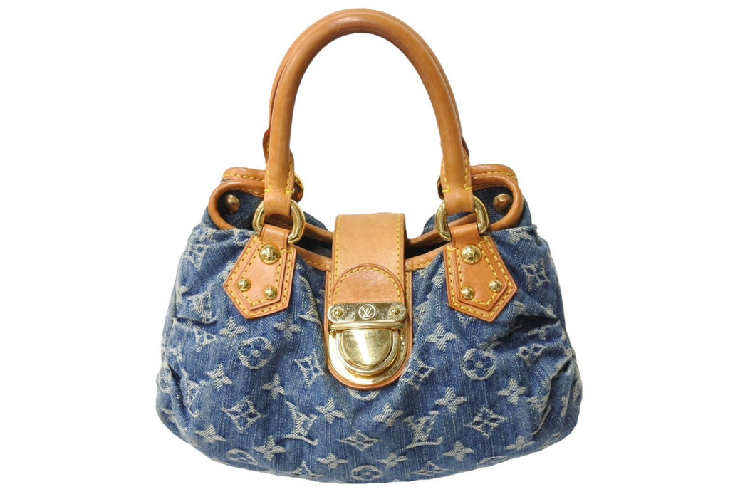 LOUIS VUITTON ルイヴィトン モノグラムデニム プリ―ティ ハンドバッグ ブルー M95020 美品 中古 66016