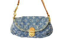 Load image into Gallery viewer, LOUIS VUITTON ルイヴィトン ミニプリーティ ハンドバッグ M95050 モノグラム デニム レザー ゴールド金具 美品 中古 66107