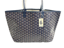 画像をギャラリービューアに読み込む, 新品未使用 GOYARD ゴヤール SAINTLOUIS PM VERT サンルイPM トートバッグ ゴヤールディンキャンバス ネイビー カーフスキン 中古 66116