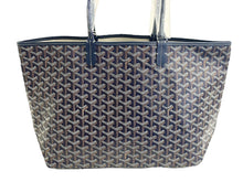 画像をギャラリービューアに読み込む, 新品未使用 GOYARD ゴヤール SAINTLOUIS PM VERT サンルイPM トートバッグ ゴヤールディンキャンバス ネイビー カーフスキン 中古 66116