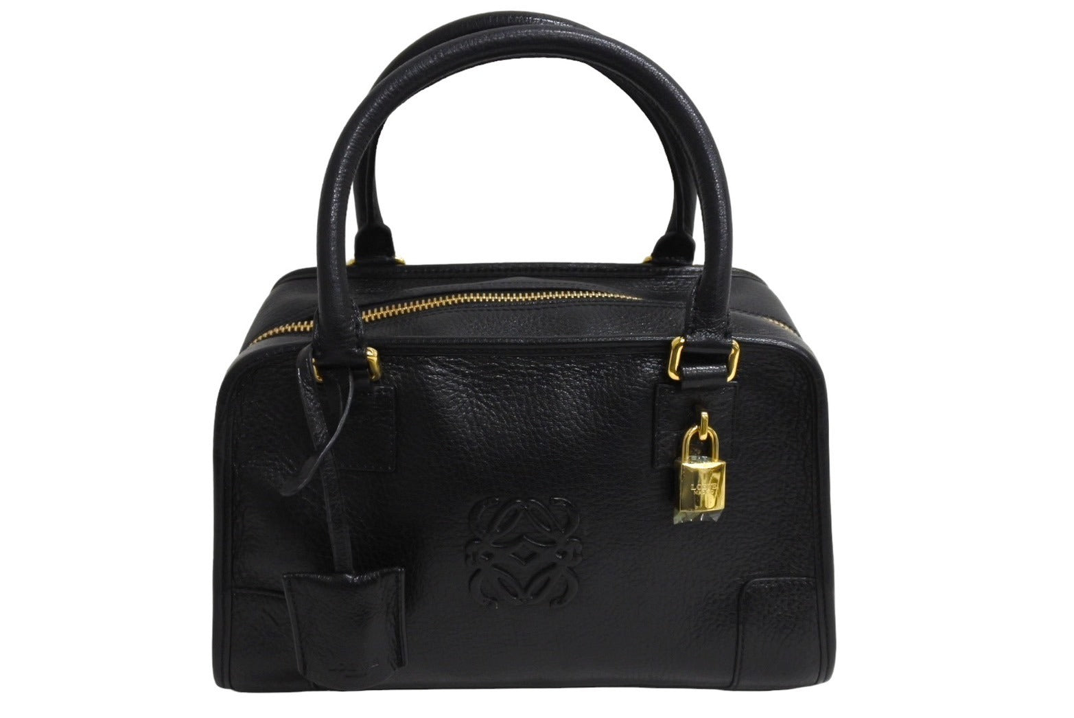 LOEWE ロエベ ハンドバッグ アマソナ28 ブラック レザー 050810 美品 中古 66120 – Casanova Vintage