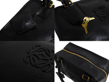 画像をギャラリービューアに読み込む, LOEWE ロエベ ハンドバッグ アマソナ28 ブラック レザー 050810 美品 中古 66120