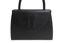 Load image into Gallery viewer, 極美品 YVES SAINT LAURENT イヴサンローラン レザー ハンドバッグ ブラック ロゴ 手持ち ゴールド金具 中古 66121