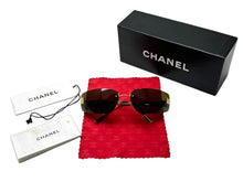 画像をギャラリービューアに読み込む, CHANEL シャネル サングラス メガネ ココマーク 4018 イタリア製 プラスチック メタル ブラウン ゴールド 65□17 美品 中古 66128