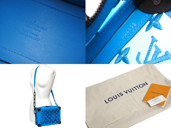 Very good condition LOUIS VUITTON Soft trunk shoulder bag M45074 Monogram mesh blue Black metal fittings Used 66148