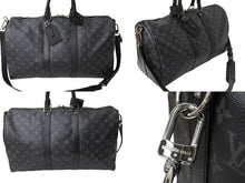 画像をギャラリービューアに読み込む, 極美品 LouisVuitton ルイヴィトン キーポルバンドリエール45 M40569 モノグラムエクリプスキャンバス レザー 中古 66150