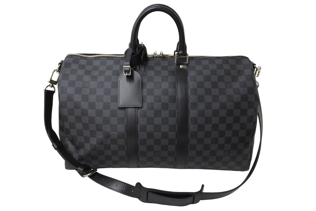 極美品 LOUIS VUITTON ルイヴィトン キーポル バンドリエール45 ボストンバッグ ダミエグラフィット N41418 中古 66151