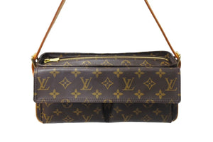 極美品 LOUIS VUITTON ルイヴィトン ヴィバシテMM ハンドバッグ ワンショルダーバッグ M51164 モノグラム PVC ブラウン 中古 66153