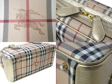 Load image into Gallery viewer, BURBERRY バーバリー ミニボストンバッグ ハンドバッグ シャドーホース ノバチェック ベージュ ゴールド金具 美品 中古 66157