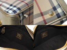 Load image into Gallery viewer, BURBERRY バーバリー ミニボストンバッグ ハンドバッグ シャドーホース ノバチェック ベージュ ゴールド金具 美品 中古 66157