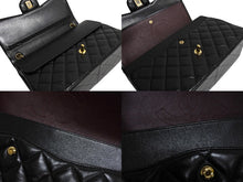 画像をギャラリービューアに読み込む, 極美品 CHANEL シャネル チェーンショルダーバッグ ラムスキン マトラッセ30 Wフラップ ブラックゴールド金具 24番台 中古 66164