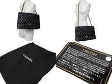 画像をギャラリービューアに読み込む, 極美品 CHANEL シャネル シングルフラップ チェーンショルダーバッグ デカマトラッセ 33cm 13番台 ラムスキン ブラック シルバー 中古 66165