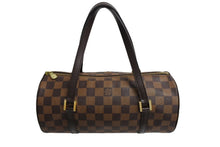 画像をギャラリービューアに読み込む, LOUIS VUITTON ルイヴィトン パピヨンPM 26 ハンドバック ダミエ N51304 筒型 ドラム型 エベヌ ブラウン 美品 中古 66169