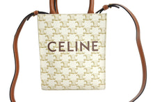 Load image into Gallery viewer, 極美品 CELINE セリーヌ 2WAYショルダーバッグ ミニ バーティカルカバ トリオンフ 1194372BZK.01BC ホワイト ブラウン 中古 66176