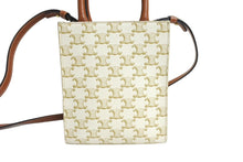 Load image into Gallery viewer, 極美品 CELINE セリーヌ 2WAYショルダーバッグ ミニ バーティカルカバ トリオンフ 1194372BZK.01BC ホワイト ブラウン 中古 66176