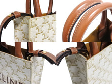 Load image into Gallery viewer, 極美品 CELINE セリーヌ 2WAYショルダーバッグ ミニ バーティカルカバ トリオンフ 1194372BZK.01BC ホワイト ブラウン 中古 66176