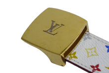 画像をギャラリービューアに読み込む, LOUIS VUITTON ルイヴィトン ベルト サンチュール キャレ M9682 モノグラムマルチカラー PVC ロゴ 村上隆 90/35 美品 中古 66188