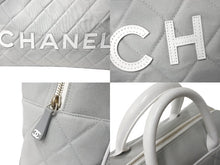 Load image into Gallery viewer, 極美品 CHANEL シャネル ハンドバッグ スポーツライン ロゴ ココマーク グレー レザー キャンバス 6番台 A15457 中古 66199