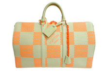 画像をギャラリービューアに読み込む, 極美品 LOUIS VUITTON ルイヴィトン キーポル バンドリエール50 ボストンバッグ M57419 ラフィア オレンジ ベージュ 中古 66202