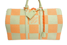 画像をギャラリービューアに読み込む, 極美品 LOUIS VUITTON ルイヴィトン キーポル バンドリエール50 ボストンバッグ M57419 ラフィア オレンジ ベージュ 中古 66202