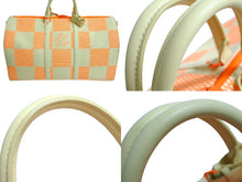 画像をギャラリービューアに読み込む, 極美品 LOUIS VUITTON ルイヴィトン キーポル バンドリエール50 ボストンバッグ M57419 ラフィア オレンジ ベージュ 中古 66202