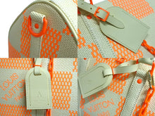 画像をギャラリービューアに読み込む, 極美品 LOUIS VUITTON ルイヴィトン キーポル バンドリエール50 ボストンバッグ M57419 ラフィア オレンジ ベージュ 中古 66202