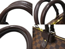 画像をギャラリービューアに読み込む, LOUIS VUITTON ルイヴィトン キーポル バンドリエール45 ボストンバッグ N41428 ダミエ エベヌ レザー ゴールド金具 美品 中古 66208