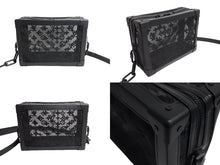 Load image into Gallery viewer, 極美品 LOUIS VUITTON ルイヴィトン ショルダーバッグ ソフトトランク M53964 メッシュ レザー ブラック 中古 66211