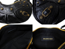 Load image into Gallery viewer, BALENCIAGA バレンシアガ LE CAGOLE XS ルカゴール ショルダーバッグ カーフレザー ブラック マットゴールド 美品 中古 66213