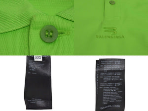 BALENCIAGA バレンシアガ 22SS ロゴ刺繍レイヤードデザインスポーツ 661507 半袖ポロシャツ グリーン サイズXXS 美品 中古 66217