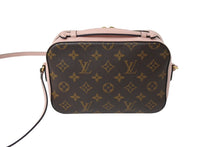 画像をギャラリービューアに読み込む, LOUIS VUITTON ルイヴィトン サントンジュ ショルダーバッグ ブラウン ピンク M43557 ゴールド金具 美品 中古 66247