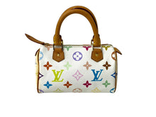 画像をギャラリービューアに読み込む, LOUISVUITTON ルイヴィトン ミニスピーディ ハンドバッグ 村上隆 ホワイト M92645 モノグラムマルチカラー 美品 中古 66257