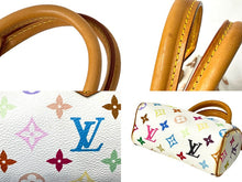 画像をギャラリービューアに読み込む, LOUISVUITTON ルイヴィトン ミニスピーディ ハンドバッグ 村上隆 ホワイト M92645 モノグラムマルチカラー 美品 中古 66257