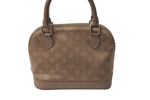 LOUIS VUITTON ルイヴィトン ハンドバッグ リトルアルマ モノグラムサテン M92147 ブラウン シルバー金具 美品 中古 66258