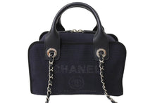 Load image into Gallery viewer, 極美品 CHANEL シャネル ハンドバッグ 2Wayバッグ ドーヴィルライン ネイビー A92750 ランダム番号 コットン 中古 66261