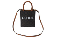 Load image into Gallery viewer, 極美品 CELINE セリーヌ ハンドバッグ トリオンフ柄 194372BZK.04LU ミニバーティカルカバ キャンバス ブラウン 中古 66270