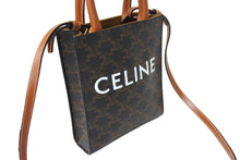 Load image into Gallery viewer, 極美品 CELINE セリーヌ ハンドバッグ トリオンフ柄 194372BZK.04LU ミニバーティカルカバ キャンバス ブラウン 中古 66270