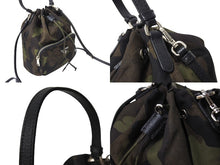 画像をギャラリービューアに読み込む, PRADA プラダ 巾着ポーチ ショルダーバッグ 2WAY トライアングルロゴ 小物入れ ミニバッグ レザー ナイロン 美品 中古 66271