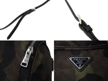 画像をギャラリービューアに読み込む, PRADA プラダ 巾着ポーチ ショルダーバッグ 2WAY トライアングルロゴ 小物入れ ミニバッグ レザー ナイロン 美品 中古 66271