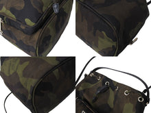 画像をギャラリービューアに読み込む, PRADA プラダ 巾着ポーチ ショルダーバッグ 2WAY トライアングルロゴ 小物入れ ミニバッグ レザー ナイロン 美品 中古 66271