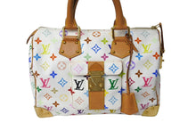 画像をギャラリービューアに読み込む, LOUIS VUITTON ルイヴィトン ハンドバッグ スピーディ30 村上隆 M92643 PVC レザー ホワイト マルチカラー 美品 中古 66283