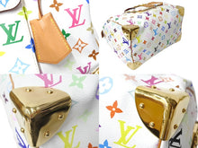 Load image into Gallery viewer, LOUIS VUITTON ルイヴィトン ハンドバッグ スピーディ30 村上隆 M92643 PVC レザー ホワイト マルチカラー 美品 中古 66283