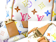 画像をギャラリービューアに読み込む, LOUIS VUITTON ルイヴィトン ハンドバッグ スピーディ30 村上隆 M92643 PVC レザー ホワイト マルチカラー 美品 中古 66283