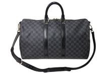 画像をギャラリービューアに読み込む, LOUIS VUITTON ルイヴィトン キーポル バンドリエール45 ボストンバッグ ダミエグラフィット N41418 美品 中古 66286